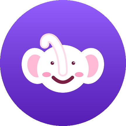 Elifent app icon: a purple elephant